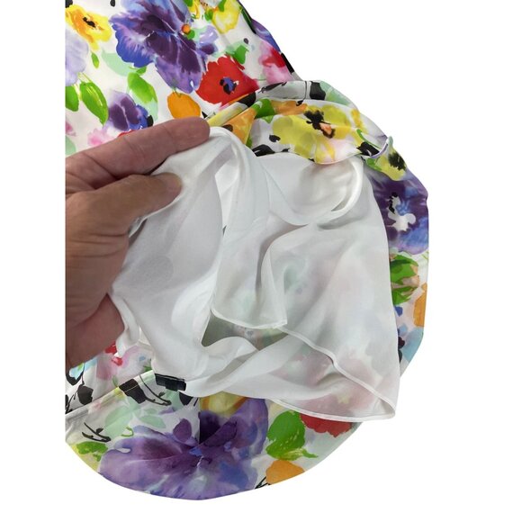 Lauren Ralph Lauren Womens yellow blue Floral Sleeveless Dress size 4P SKU 9079 - Picture 9 of 12